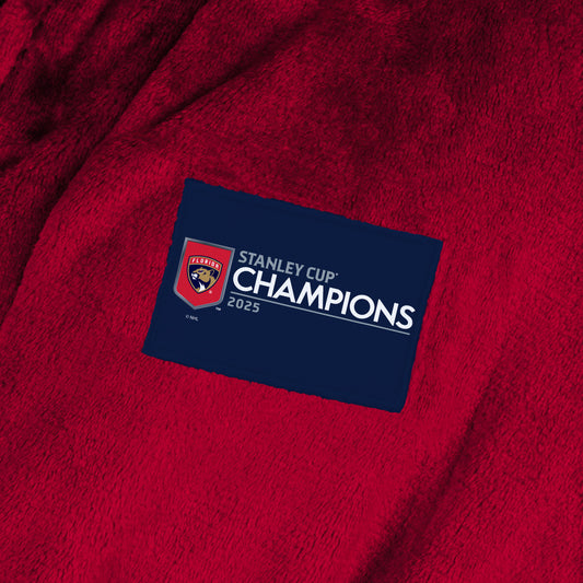 Florida Panthers NHL Stanley Cup Champions silk touch charcoal bathrobe logo patch