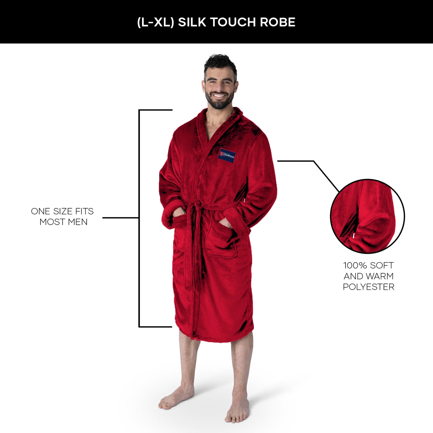 Florida Panthers NHL Stanley Cup Champions silk touch charcoal men bathrobe