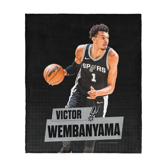 San Antonio Spurs Victor Wembanyama silk touch throw blanket
