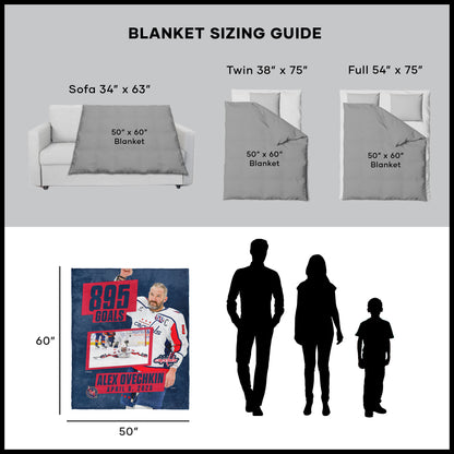 Alex Ovechkin 895 goals scored silk touch blanket dimensions