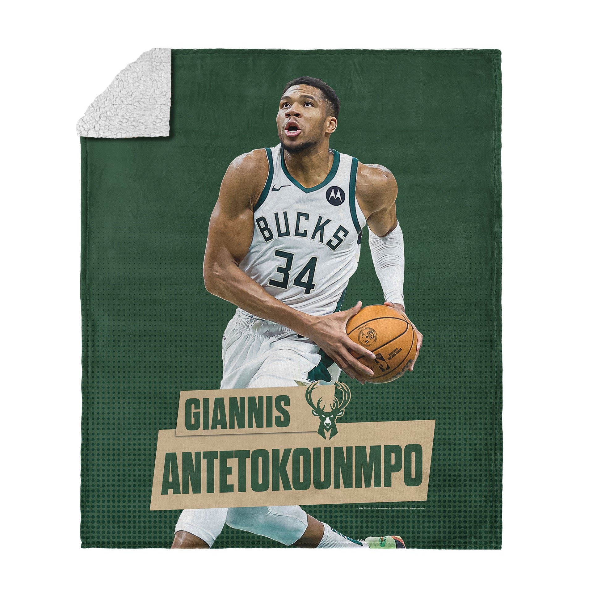 Milwaukee Bucks Giannis Antetokounmpo Sherpa Blanket