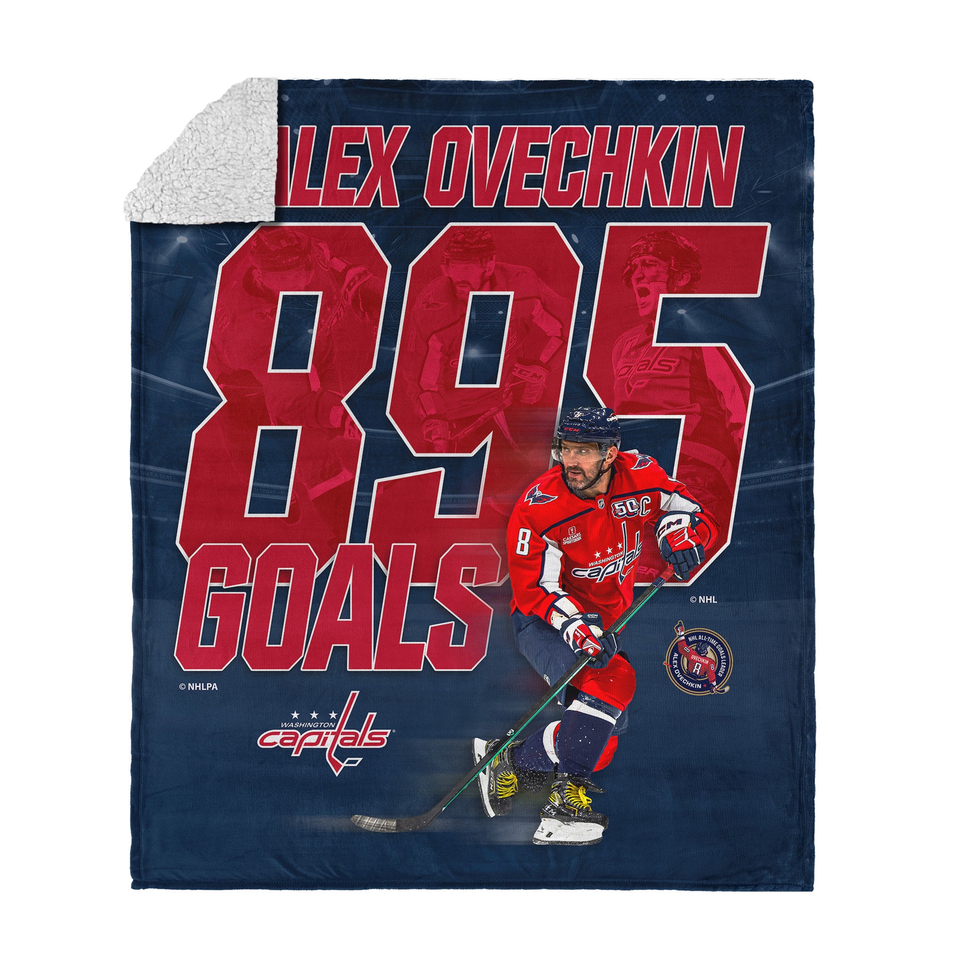 Alex Ovechkin 895 goal scored sherpa blanket