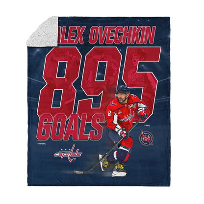 Alex Ovechkin 895 goal scored sherpa blanket