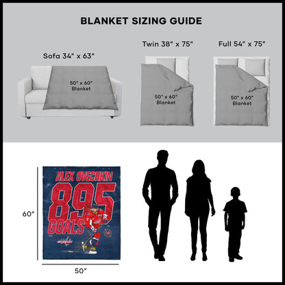 Alex Ovechkin 895 goal scored sherpa blanket dimensions