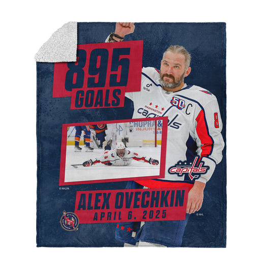 Alex Ovechkin 895 goals scored sherpa blanket