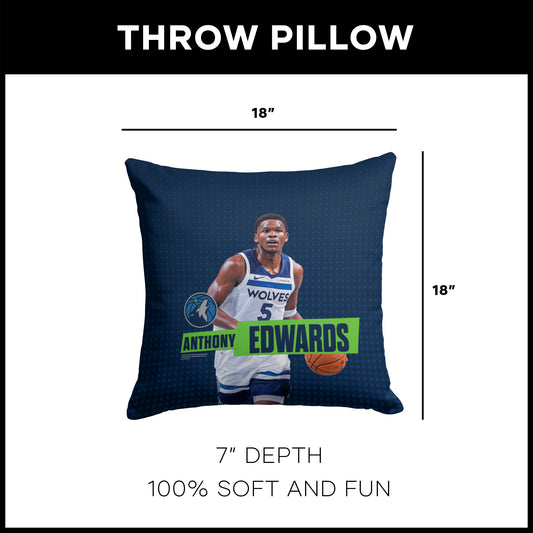 Minnesota Timberwolves Anthony Edwards throw pillow