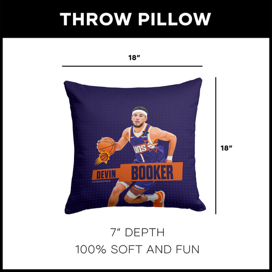 Phoenix Suns Devin Booker throw pillow