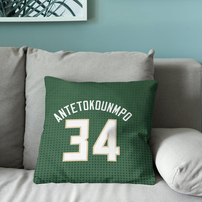 Milwaukee Bucks Giannis Antetokounmpo throw pillow