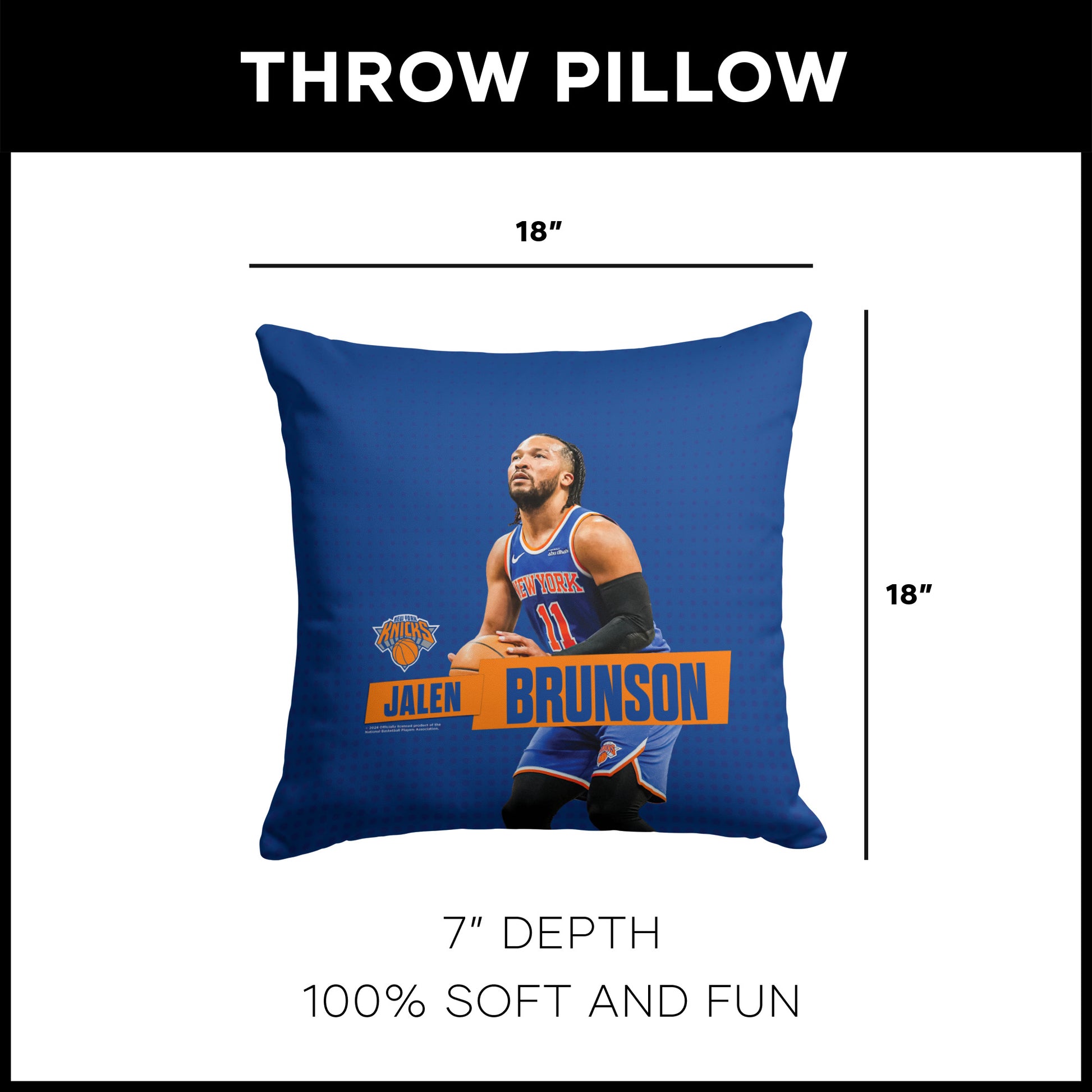 New York Knicks Jalen Brunson throw pillow