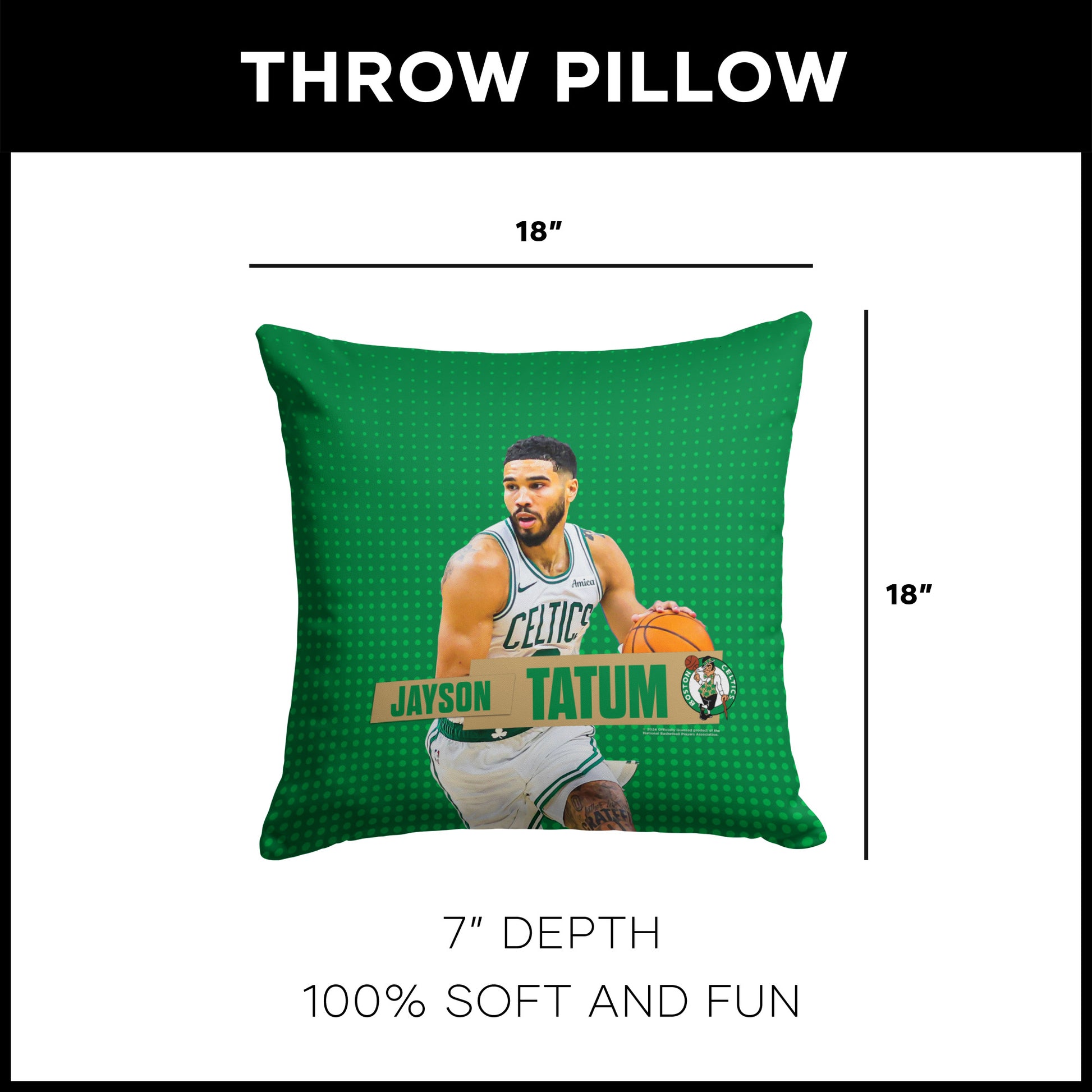 Boston Celtics Jayson Tatum throw pillow