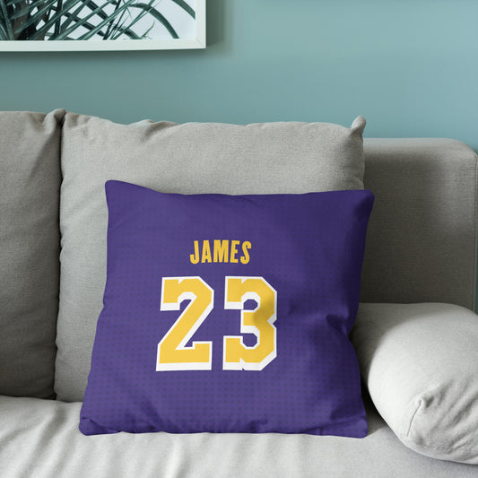 Los Angeles Lakers LeBron James throw pillow
