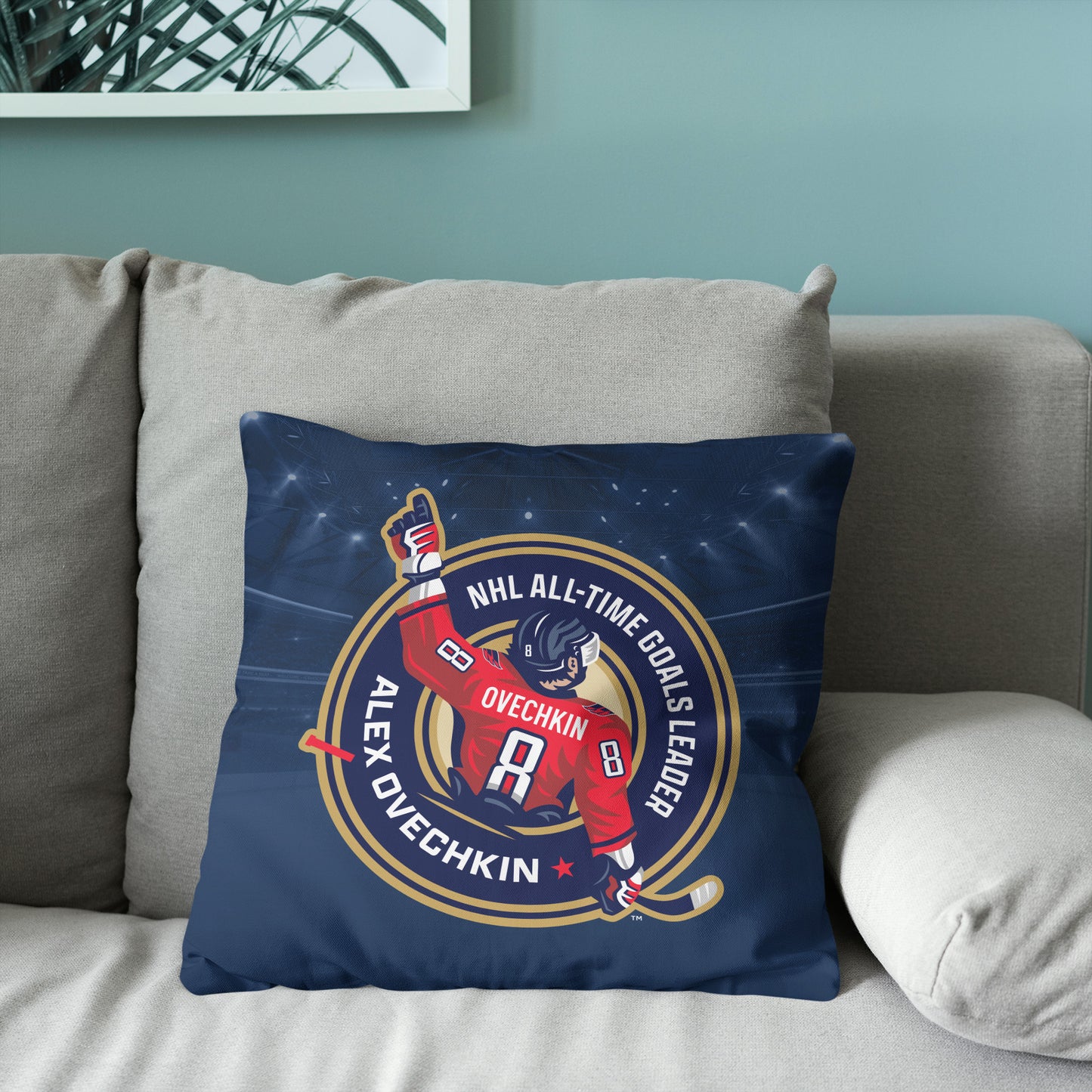 Alex Ovechkin 895 goals scored pillow BACK