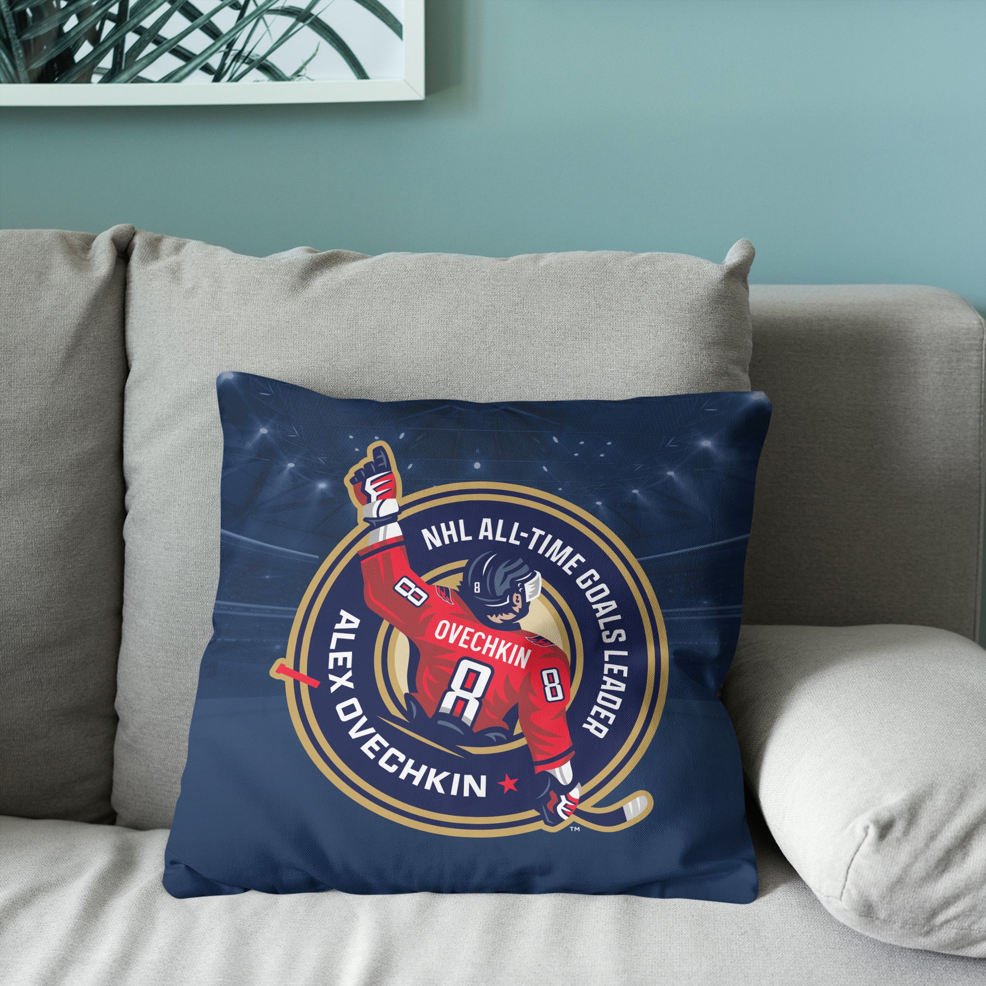 Alex Ovechkin 895 goals scored pillow BACK