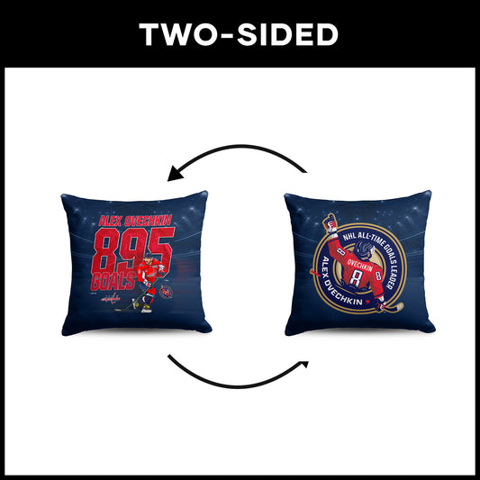 Alex Ovechkin 895 goals scored double sided pillow