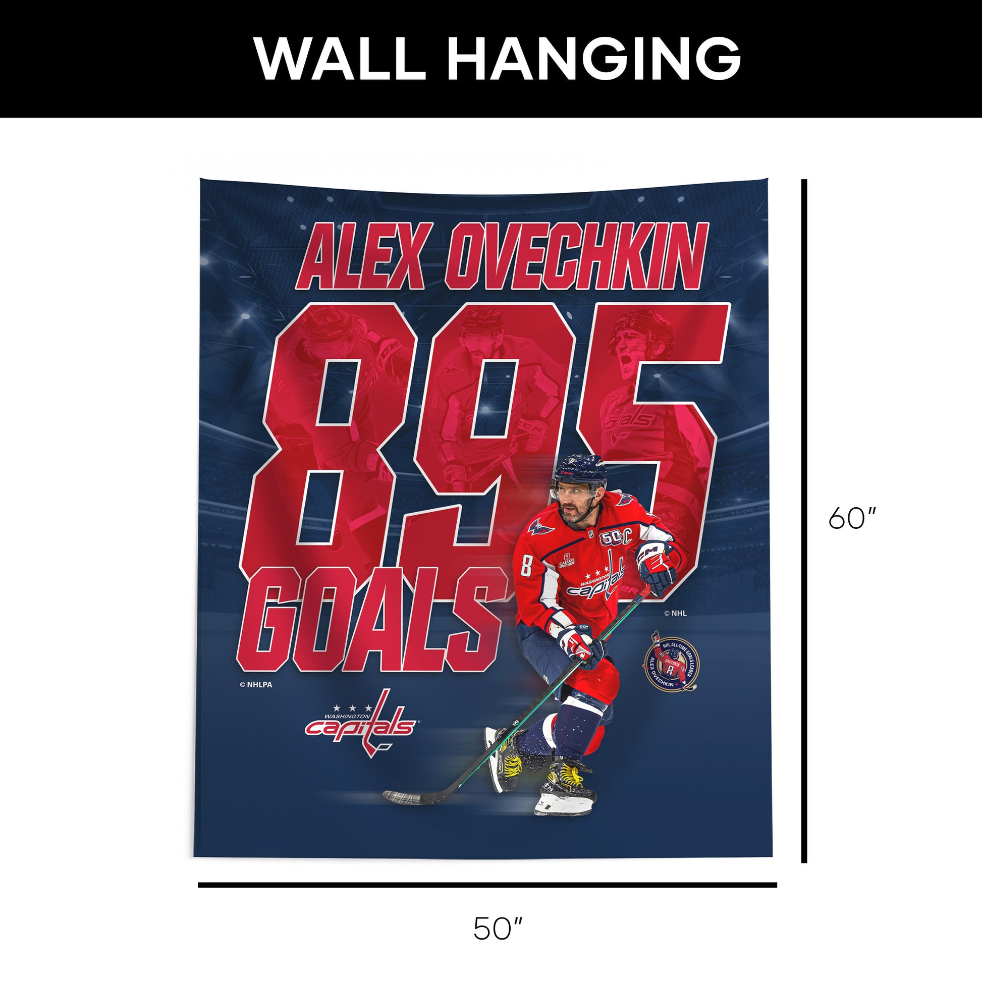 Washington Capitals Alex Ovechkin 895 GOALS Wall Hanging Banner dimensions