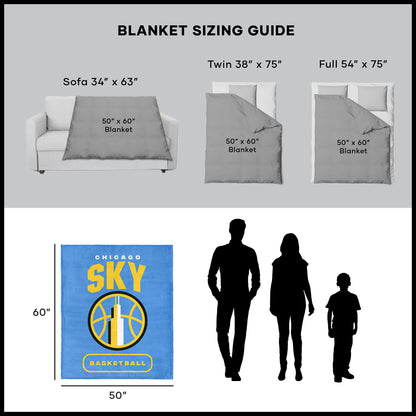 Chicago Sky throw blanket dimensions