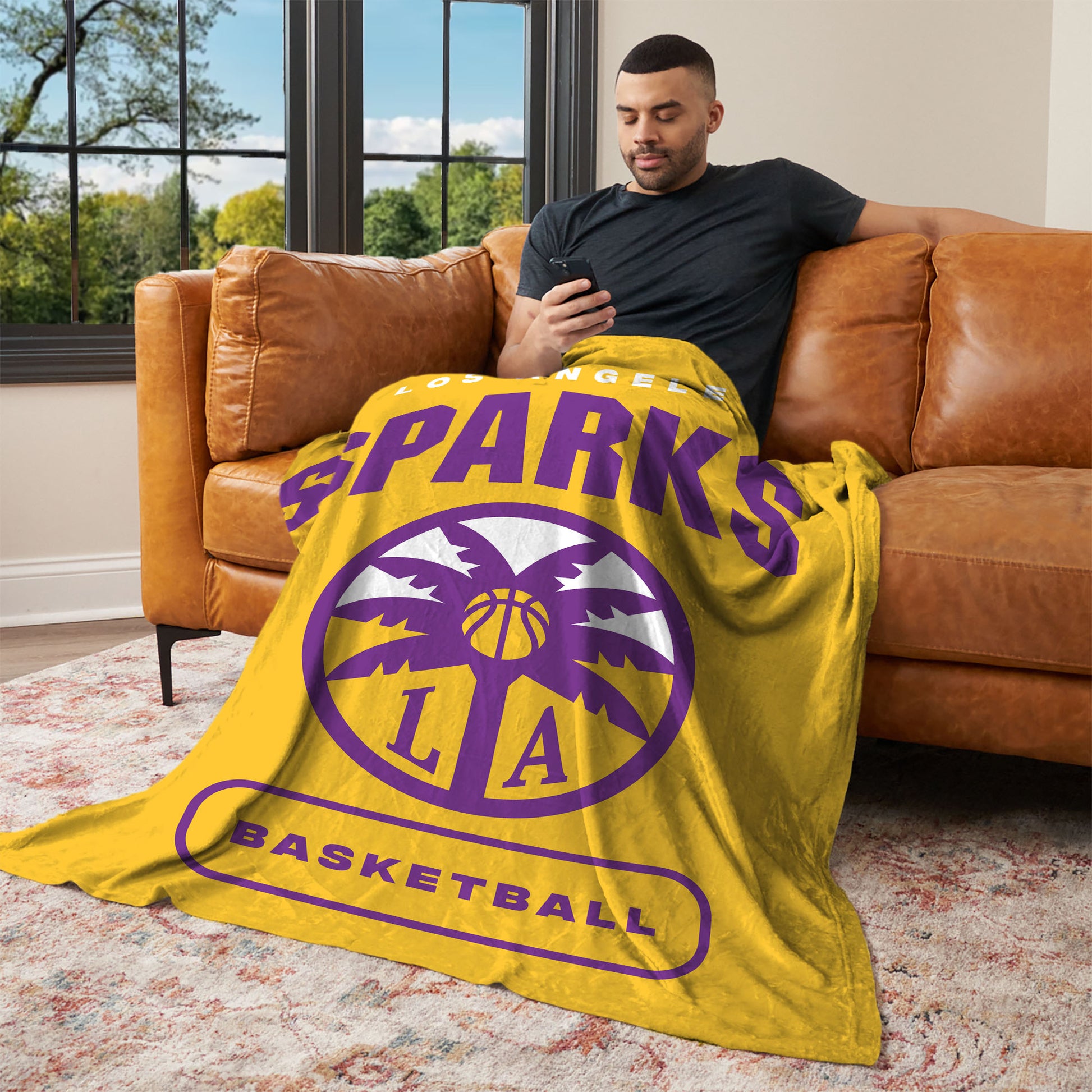 Los Angeles Sparks official silk touch throw blanket Lifestyle