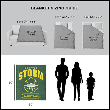 Seattle Storm throw blanket dimensions