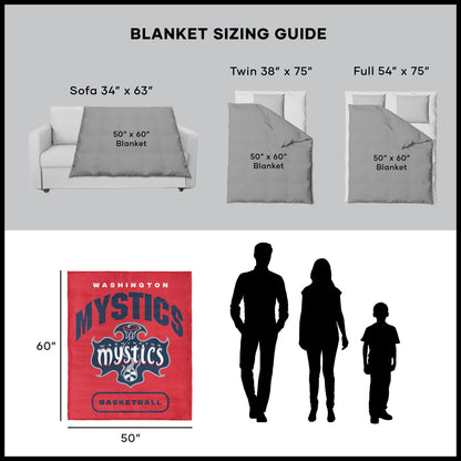Washington Mystics throw blanket dimensions