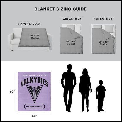 Golden State Valkyries throw blanket dimensions