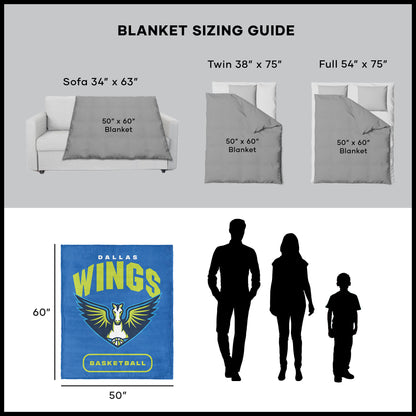 Dallas Wings throw blanket dimensions