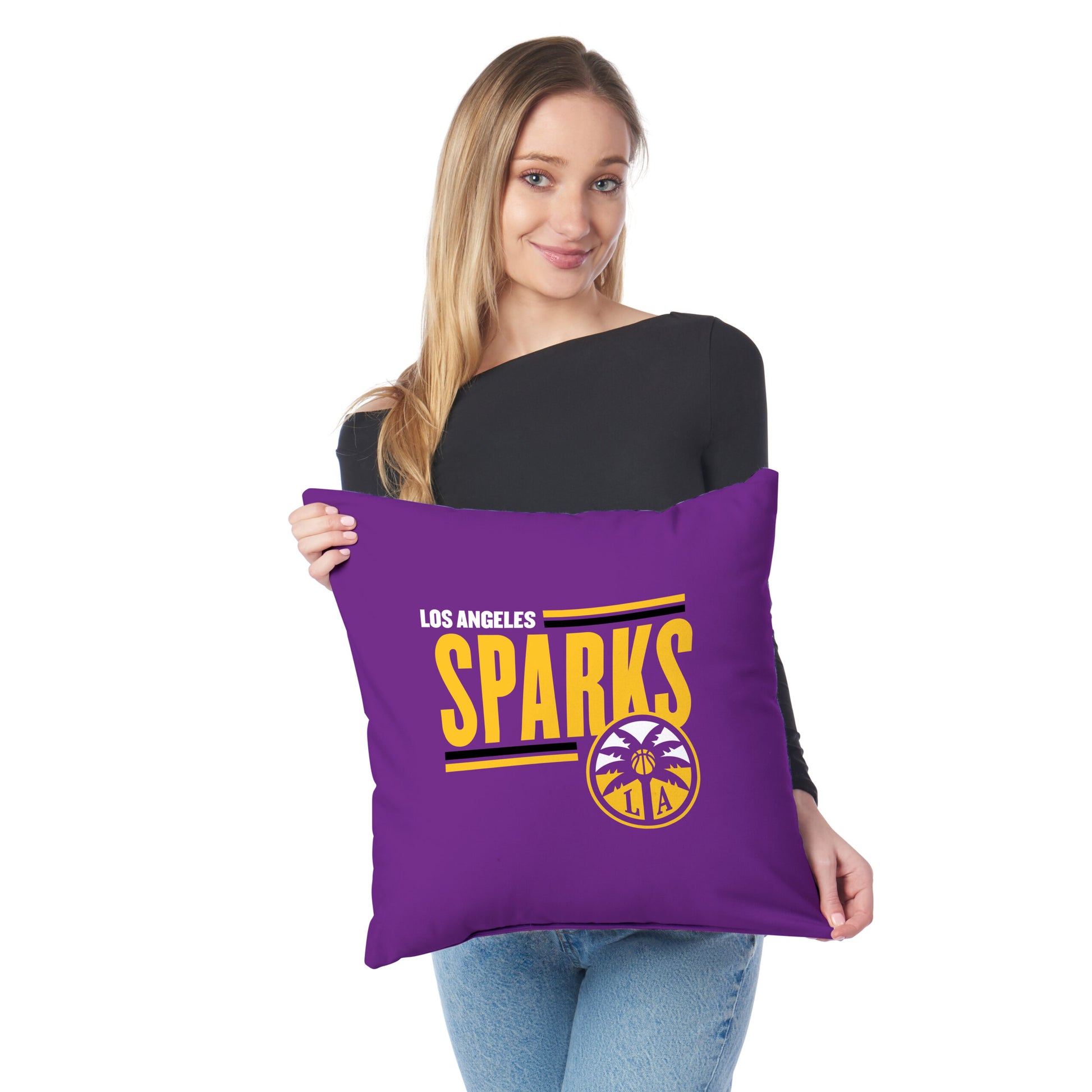 Los Angeles Sparks WNBA Throw Pillow Lifestyle