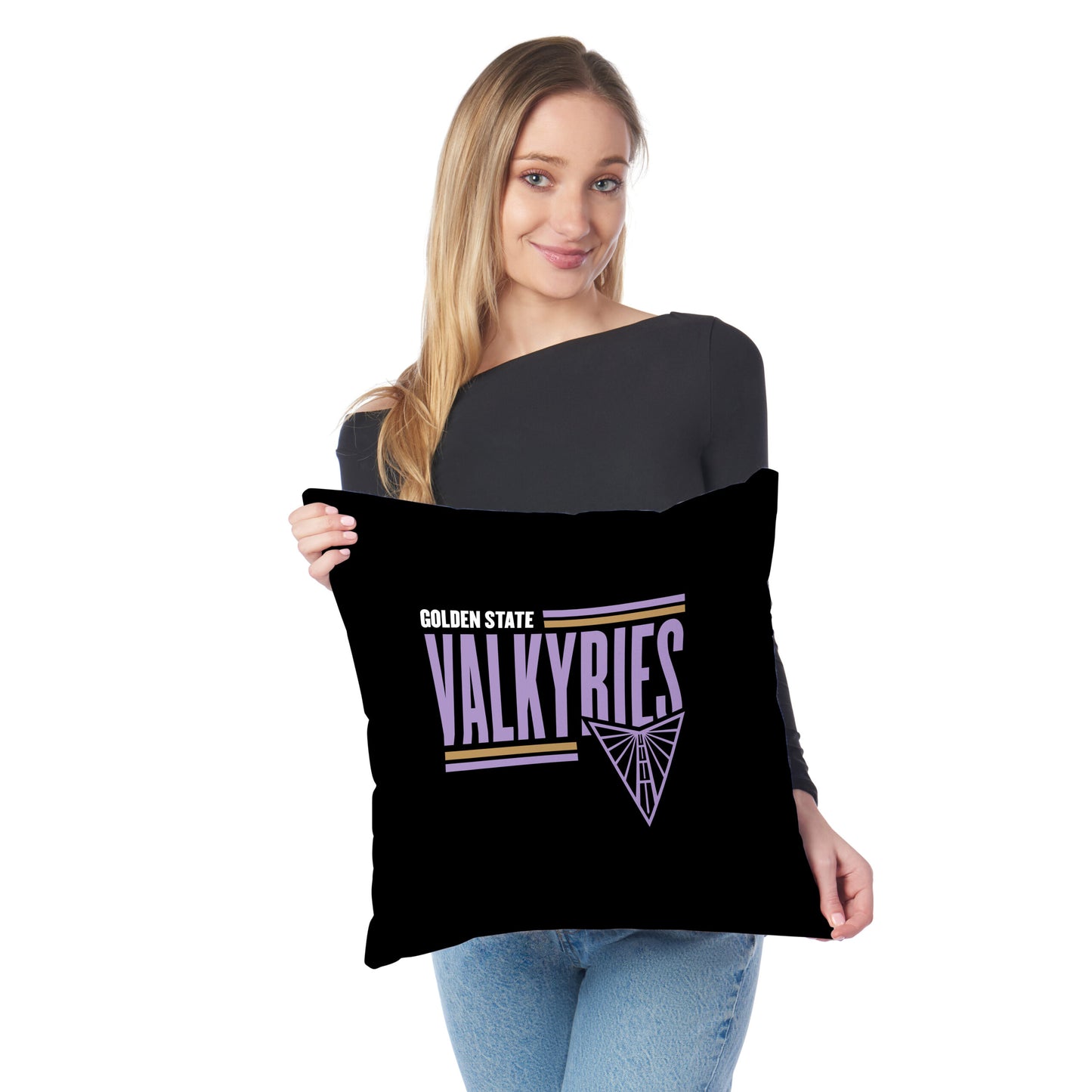Golden State Valkyries WNBA Throw Pillow Lifestyle