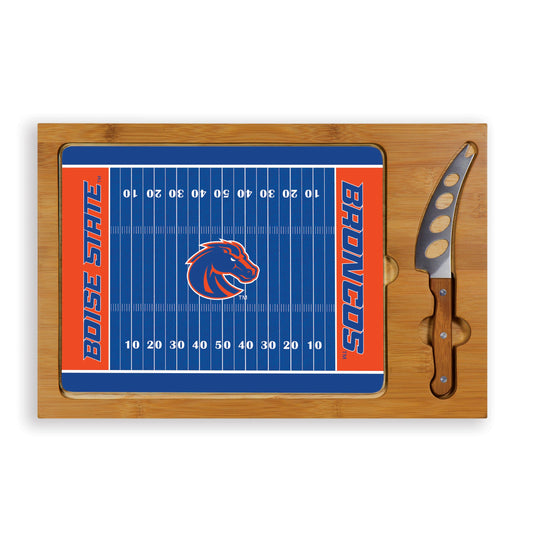 Boise State Broncos Football Field - Icon Glass Top Cutting Board & Knife Set