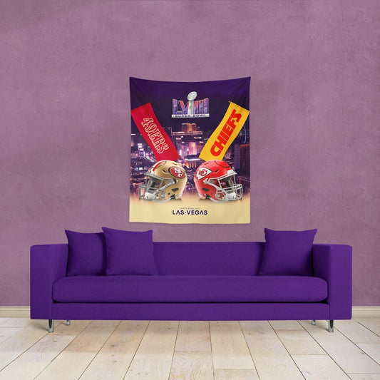49ers vs Chiefs Super Bowl Banners 34x40 wall hanging lifestyle