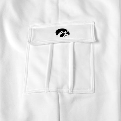 Iowa Hawkeyes white sweat pants logo