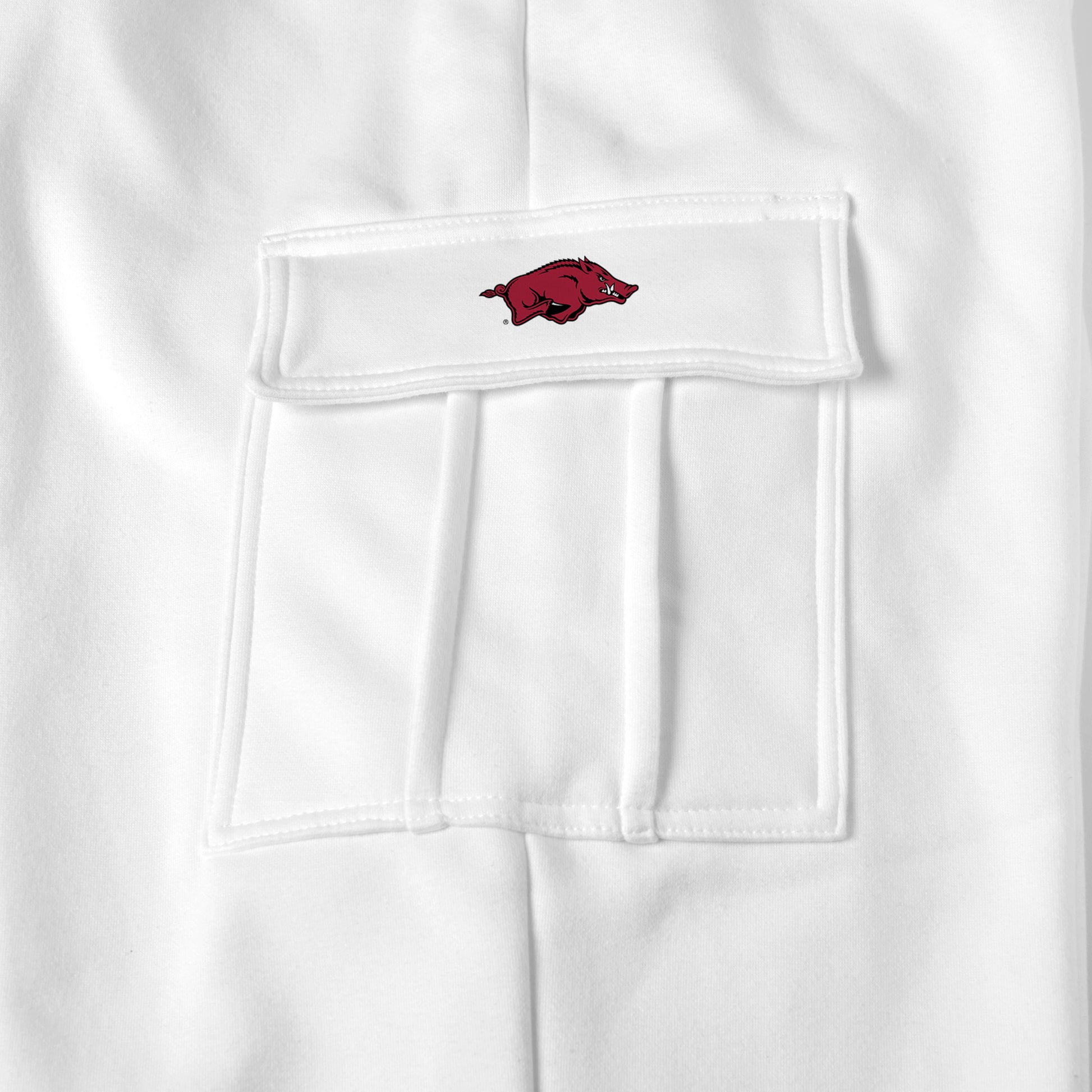Arkansas Razorbacks white sweat pants logo