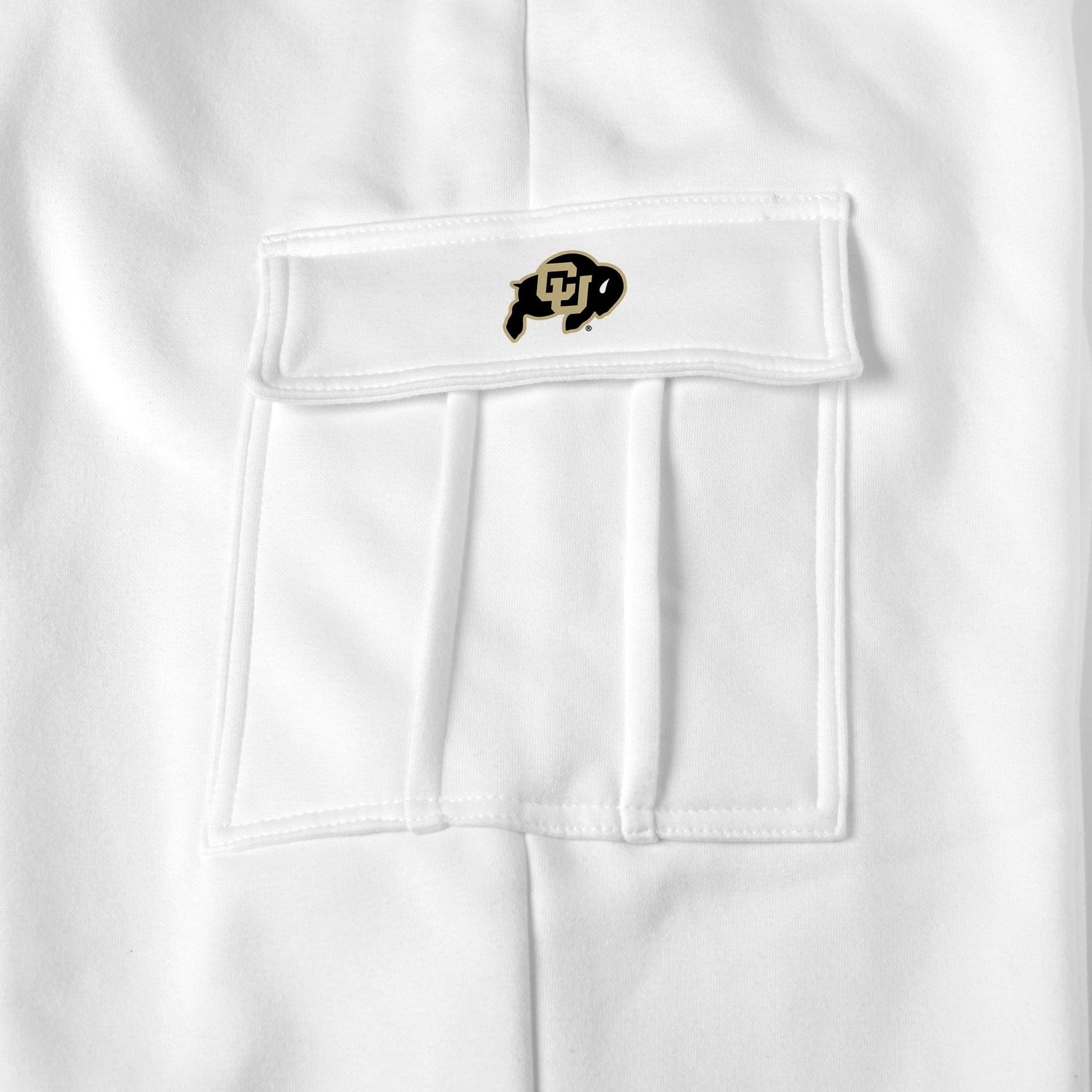 Colorado Buffaloes white sweat pants logo