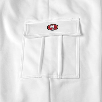 San Francisco 49ers white sweat pants logo