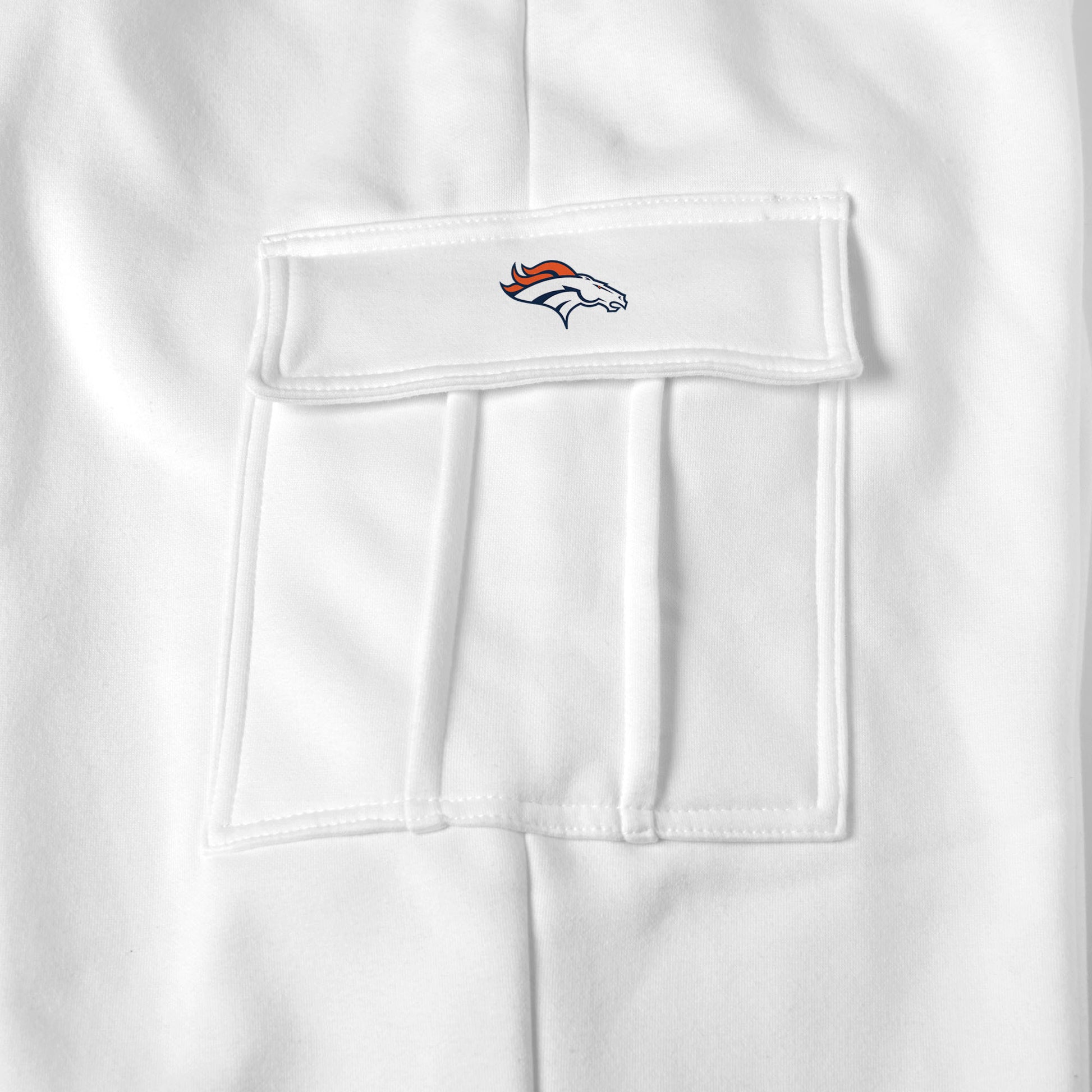 Denver Broncos white sweat pants logo