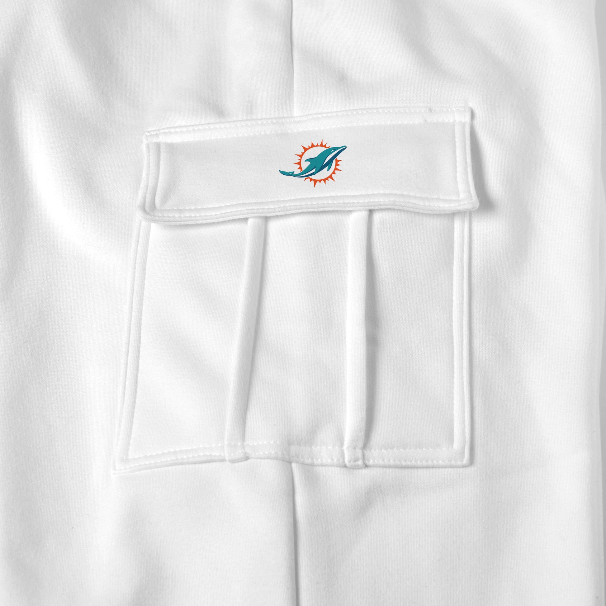 Miami Dolphins white sweat pants logo