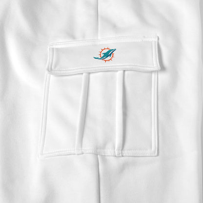 Miami Dolphins white sweat pants logo