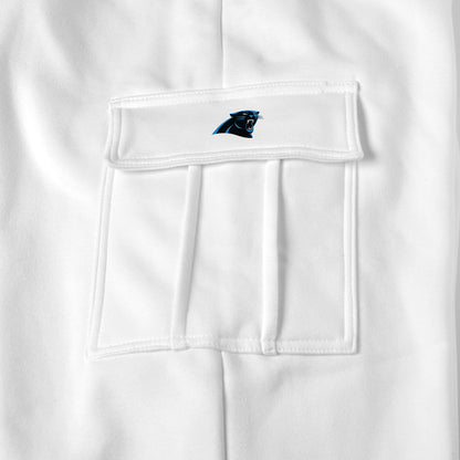 Carolina Panthers white sweat pants logo