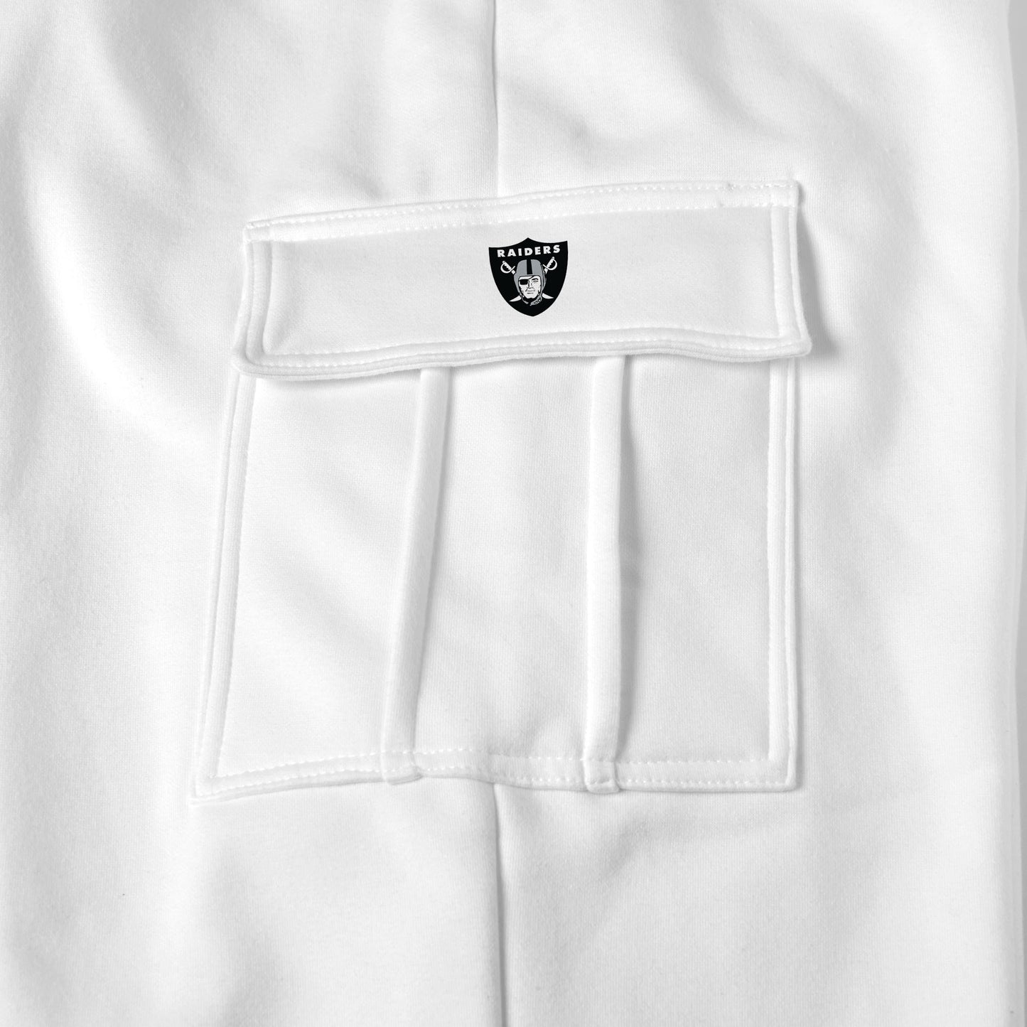 Las Vegas Raiders white sweat pants logo
