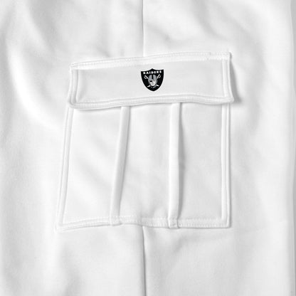 Las Vegas Raiders white sweat pants logo
