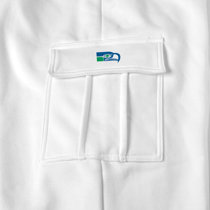 Seattle Seahawks white sweat pants logo
