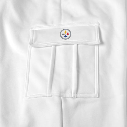 Pittsburgh Steelers white sweat pants logo