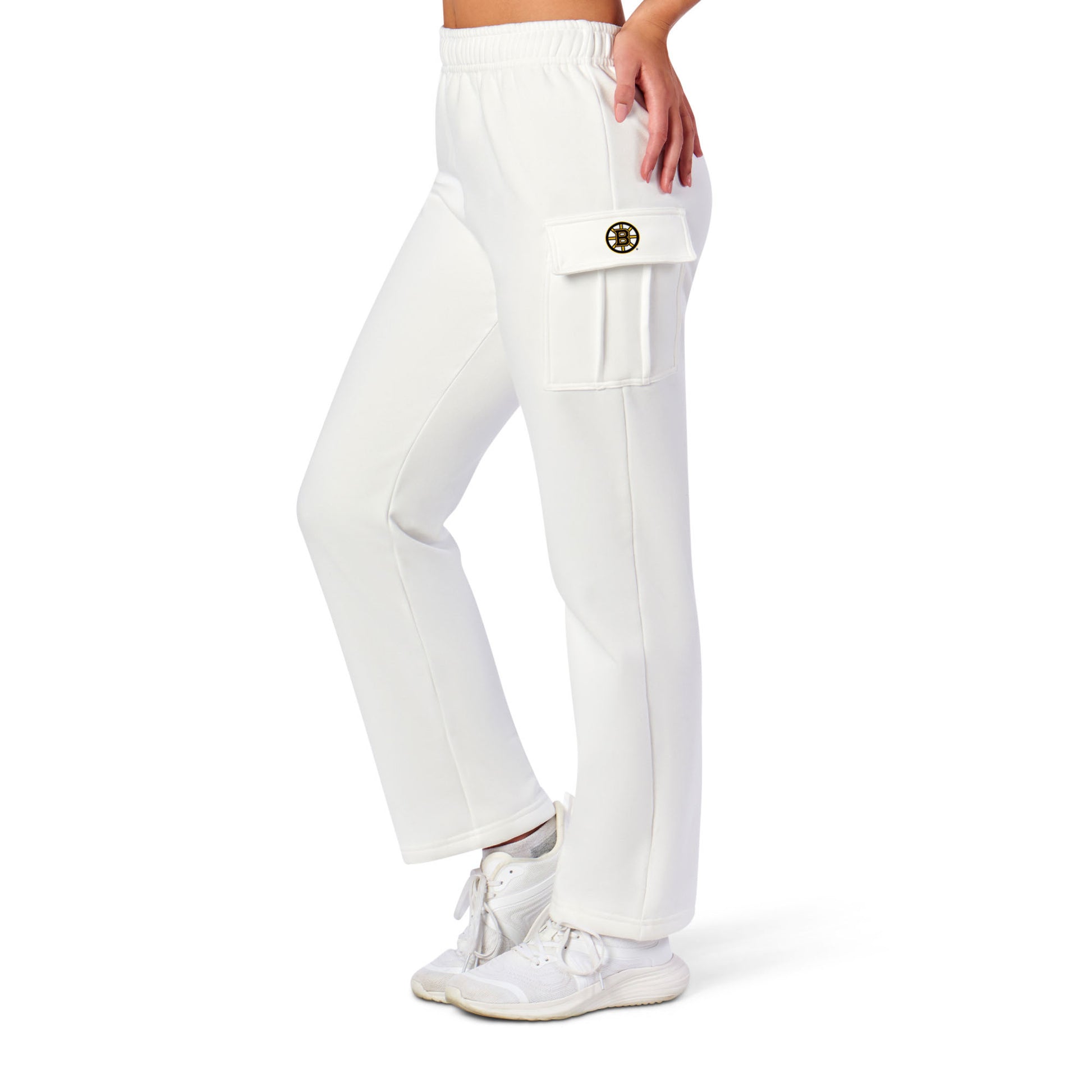 Boston Bruins white sweat pants