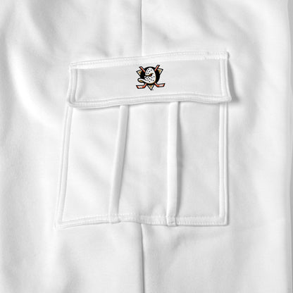 Anaheim Ducks white sweat pants logo