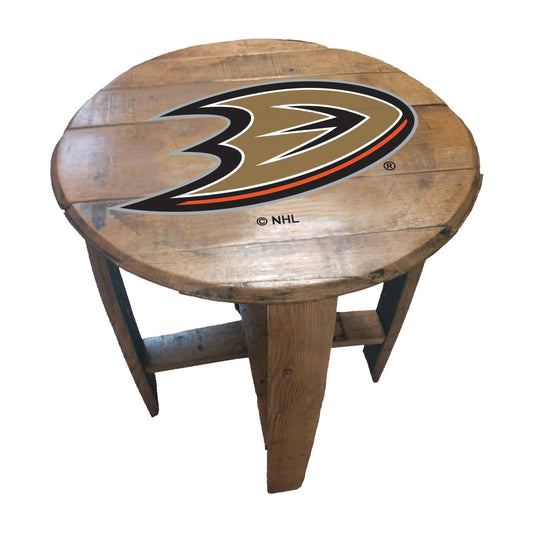 Anaheim Ducks whiskey barrel end table