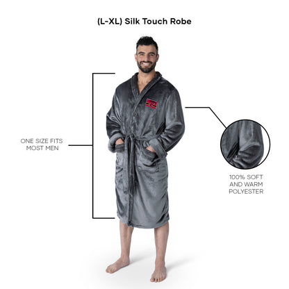 Driver Name silk touch charcoal men bathrobe