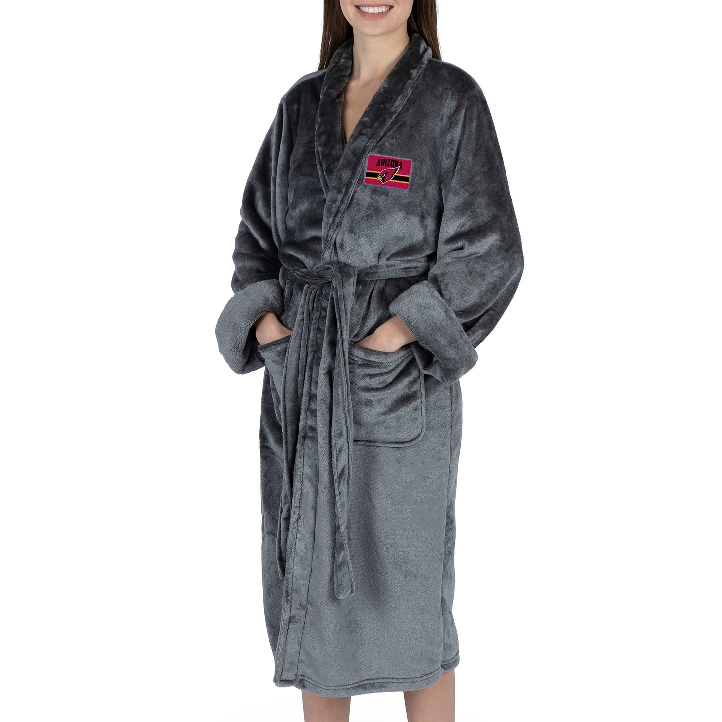 Driver Name silk touch charcoal bathrobe