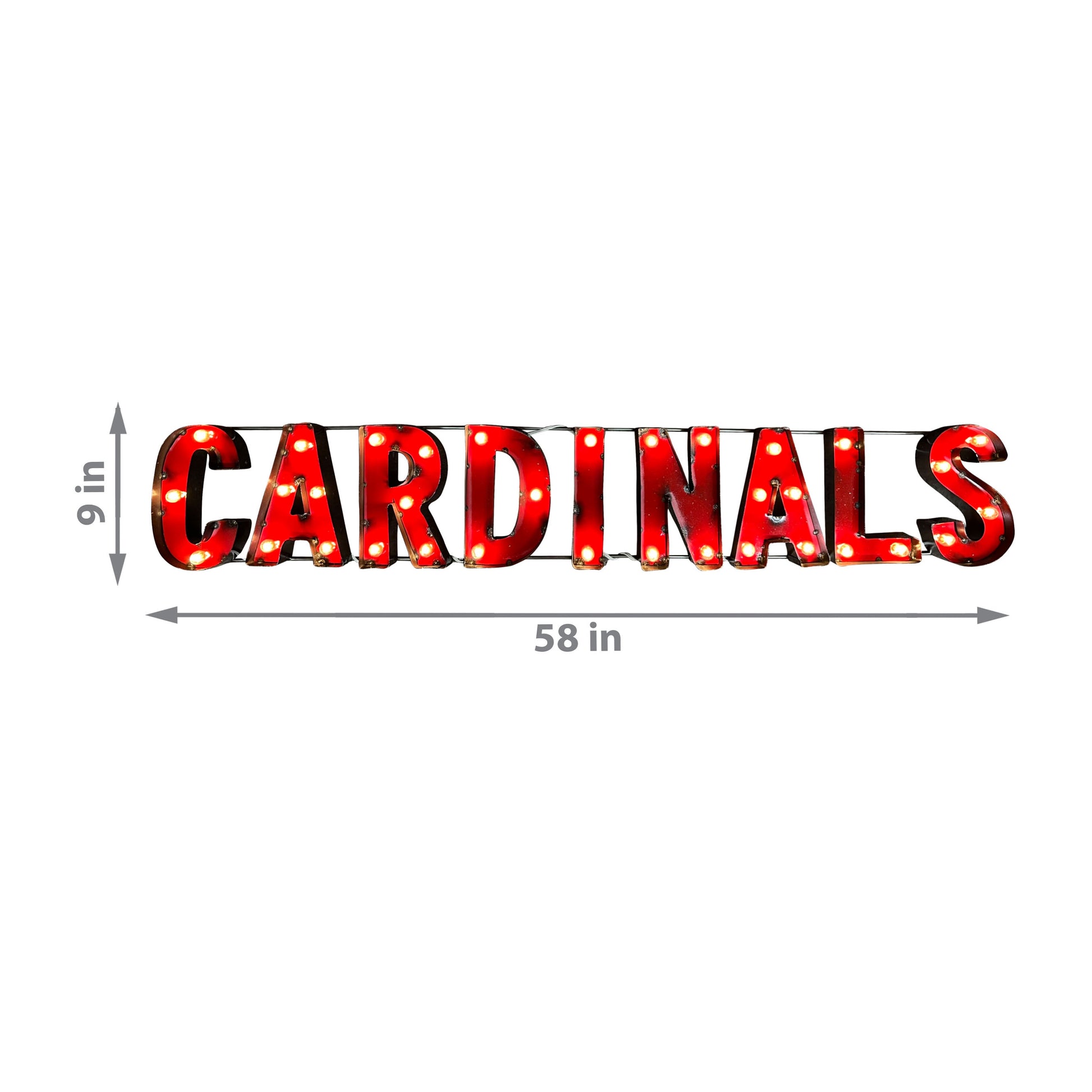 Arizona Cardinals lighted metal retro sign