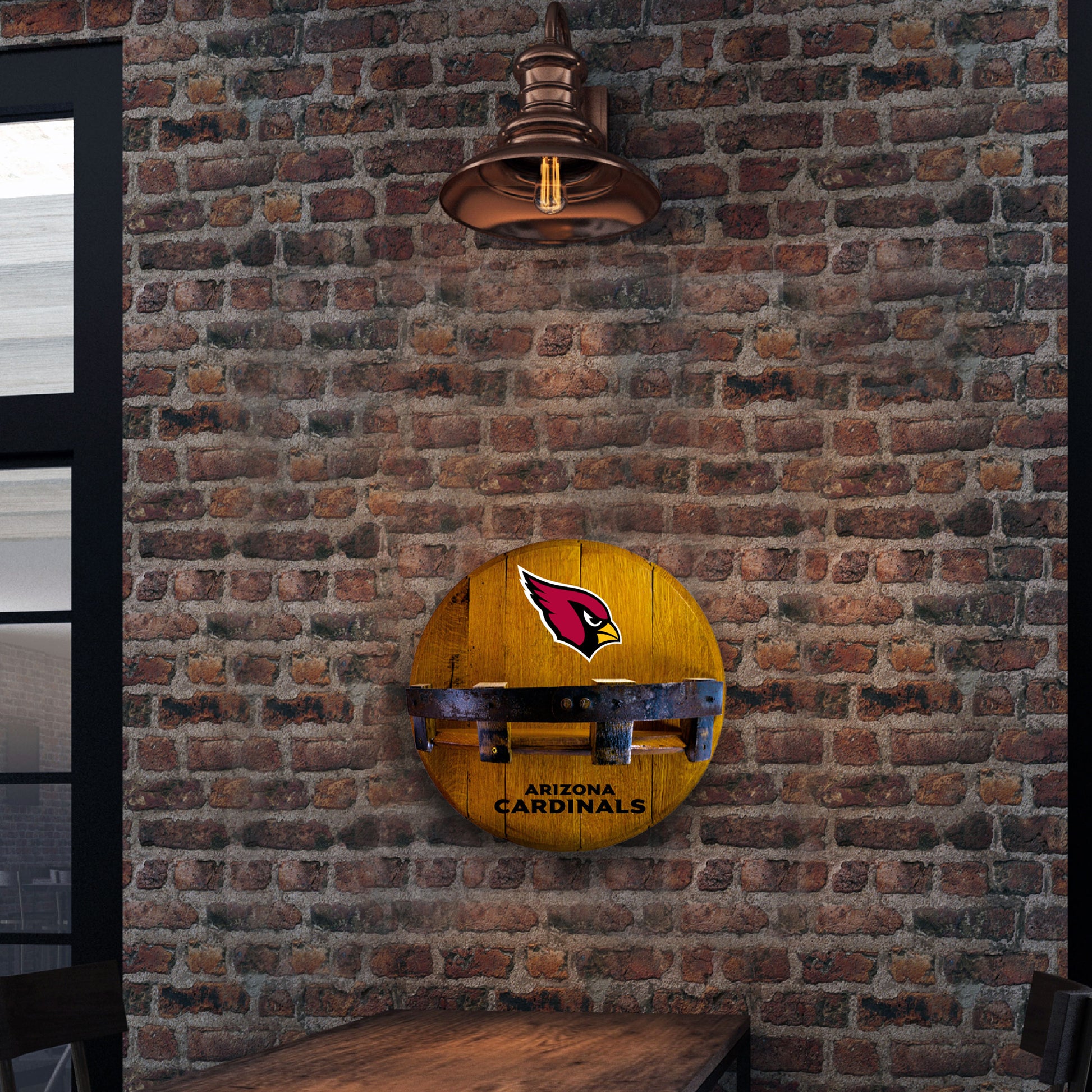 Arizona Cardinals whiskey barrel shelf lifestyle