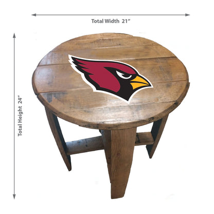 Arizona Cardinals whiskey barrel end table dimensions