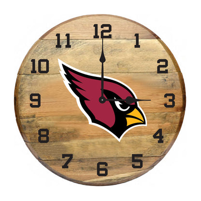 Arizona Cardinals whiskey barrel wall clock
